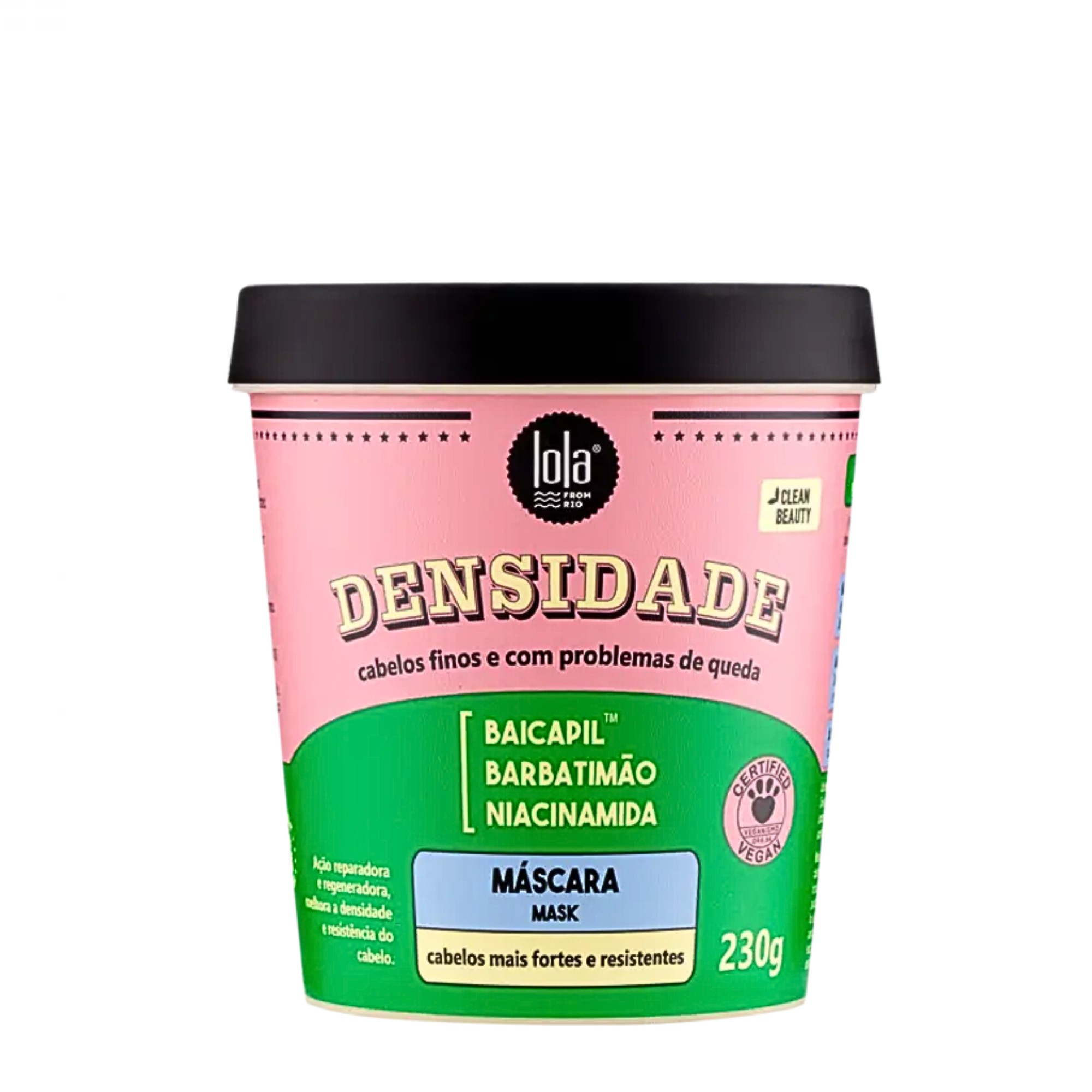 Ayuda a realzar la forma natural del rizo, aportando mayor definición y reduciendo el encrespamiento. Deja el cabello visiblemente más sano, fuerte y definido, con una textura ligera que facilita (90) Mascarilla Restauradora Anticaída Para Cabello Fino Lola Cosmetics Densidade Máscara - Image 1